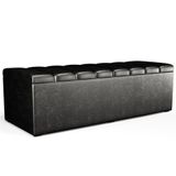 Calçadeira Recamier Baú Para Cama De Casal King Dália 195x50 Cm W01 Couríssimo Preto - Lyam
