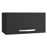 Armário Aéreo De Cozinha 1 Porta Preto Fosco - Ajl