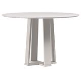 Mesa De Jantar 120 Cm Isabela Com Vidro Off White - New Ceval