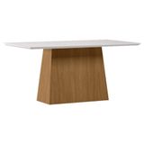 Mesa De Jantar 180 Cm Barbara Com Vidro Ype Off White - New Ceval