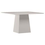 Mesa De Jantar 135x135 Cm Barbara Com Vidro Off White - New Ceval