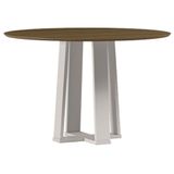 Mesa De Jantar 120 Cm Isabela Sem Vidro Off White Imbuia - New Ceval