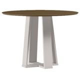 Mesa De Jantar 100x100 Cm Isabela Sem Vidro Off White Imbuia - New Ceval