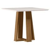 Mesa De Jantar 90x90 Cm Valência Com Vidro Ype Off White - New Ceval