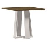 Mesa De Jantar 90x90 Cm Valência Sem Vidro Off White Imbuia - New Ceval