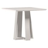 Mesa De Jantar 90x90 Cm Valência Com Vidro Off White - New Ceval