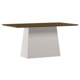 Mesa De Jantar 160 Cm Barbara Sem Vidro Off White Imbuia - New Ceval