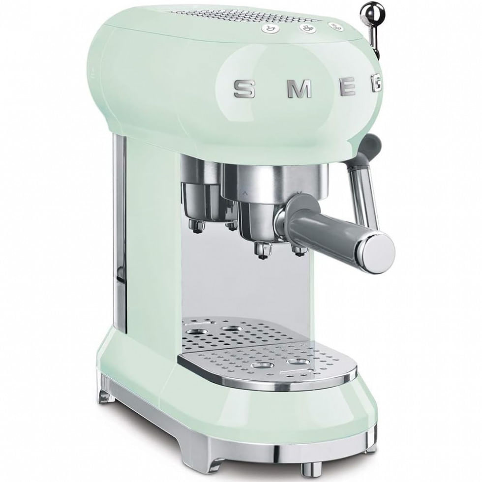 Cafeteira Eletrica Programavel Expresso Automatica Retro Em Aco Inoxidavel, Pastel, Claro, Claro, 110v, Smeg Ecf01pgus, Verde Claro