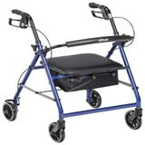 Andador Adulto Idoso Com Apoio De Braco, Assento Acolchoado E Cesto, Suporta Ate 136 Quilos, Drive Medical R726bl, Azul