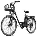 Bicicleta Eletrica Para Adultos Ate 64km Com 7 Velocidades, Bateria Removivel, 36v 350w, Heybike, Preta