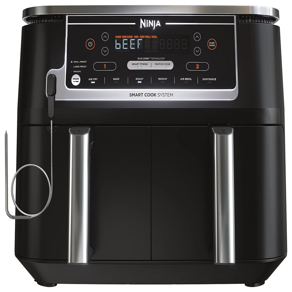 Fritadeira Eletrica Airfryer 10l De Capacidade Com Temperatura Ajustavel E Temporizador, 1690w, 110v, Ninja Dz550, Preto