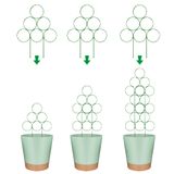 Trellis Lonchdan Para Plantas Em Vasos, Empilhável Para Ambientes Internos, Pacote Com 3
