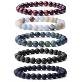 Pulseira Wrcxstone Natural De 8 Mm Lindas Pedras Preciosas Unissex