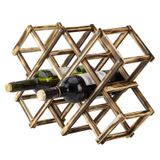 Prateleira De Vinho De Madeira Entemah De 10 Slots Dobrável Para 10 Garrafas