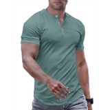 Camiseta Masculina Jmierr Muscle Slim Fit Button Henley Green M