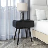 Mesa De Cabeceira Esquerda Com Pés Kairos Preto