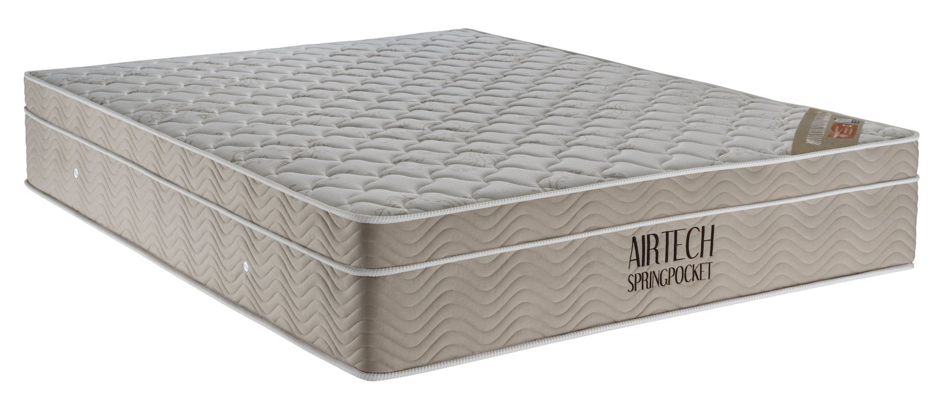 Colchão Airtech Spring Molas Ensacadas Casal Ortobom 138x188x35cm Branco/bege