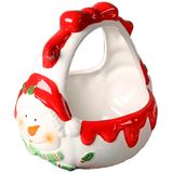 Enfeite Baleiro Natalino Cesta De Natal Boneco De Neve 15cm