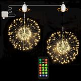 2 Pacotes Starburst Fireworks Light, Usb Powered Automatic Rotation Hanging Fairy Lights Com Remoto, Ip44 Luzes De Fio Decorativas Interiore