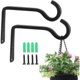 2 Pack 6 Polegadas Premium Decorative Metal Iron Wall Hook, Rústico Plant Hanger, Gancho De Suporte De Jardinagem Ao Ar Livre Interior, Para