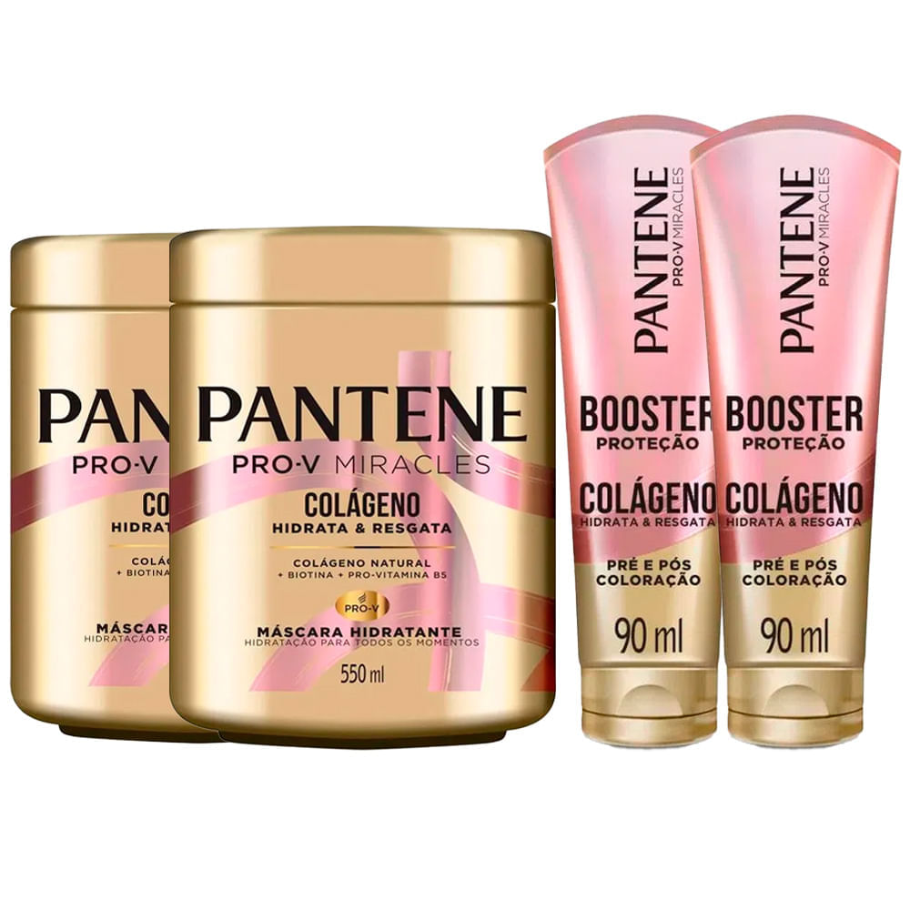 Kit Máscara De Tratamento E Booster Proteção Pantene - 4 Produtos