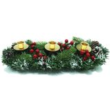 Decoração Arranjo De Mesa Para Velas Castiçal Natalino 40cm