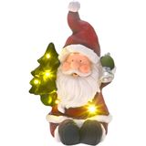 Estatueta Natalina Papai Noel Sino Árvore Leds Luzes 39cm