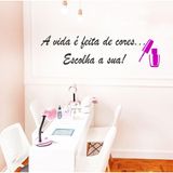 Adesivo Decorativo De Parede Esmalte E Frase Salão De Beleza Esmalte