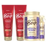 Kit Seda Boom: Shampoo Nutrição 250ml + Cond. 250ml + Creme 1kg + Emulsão 350ml