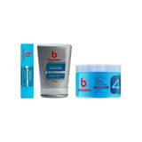 Kit Bozzano Hidratação Cr+gel Barbear+gel Fixador Azul