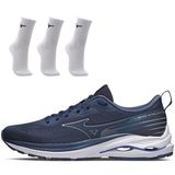 Kit 1 Tênis De Corrida Mizuno Wave Vitality 4 E 3 Pares De Meia Cano Médio