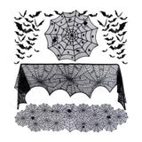 Conjunto De Decoração De Toalha De Mesa De Halloween Para Cozinha Com Cortina