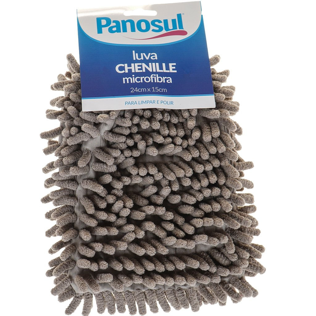 Kit 2 Luva Chenille Microfibra Multiuso 24x15cm Panosul Sortidos