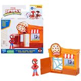 Playset Com Boneco Spidey Amazing Friends Pizzaria - Spider-man Aventura Na Cidade - City Bloks - Hasbro