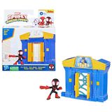 Playset Com Boneco Spidey Amazing Friends Agência Bancária - Miles Morales Aventura Na Cidade - City Bloks - Hasbro