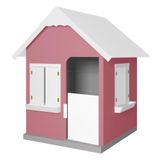 Casinha De Brinquedo Com Floreiros Mdf Rosa/branco - Criança Feliz