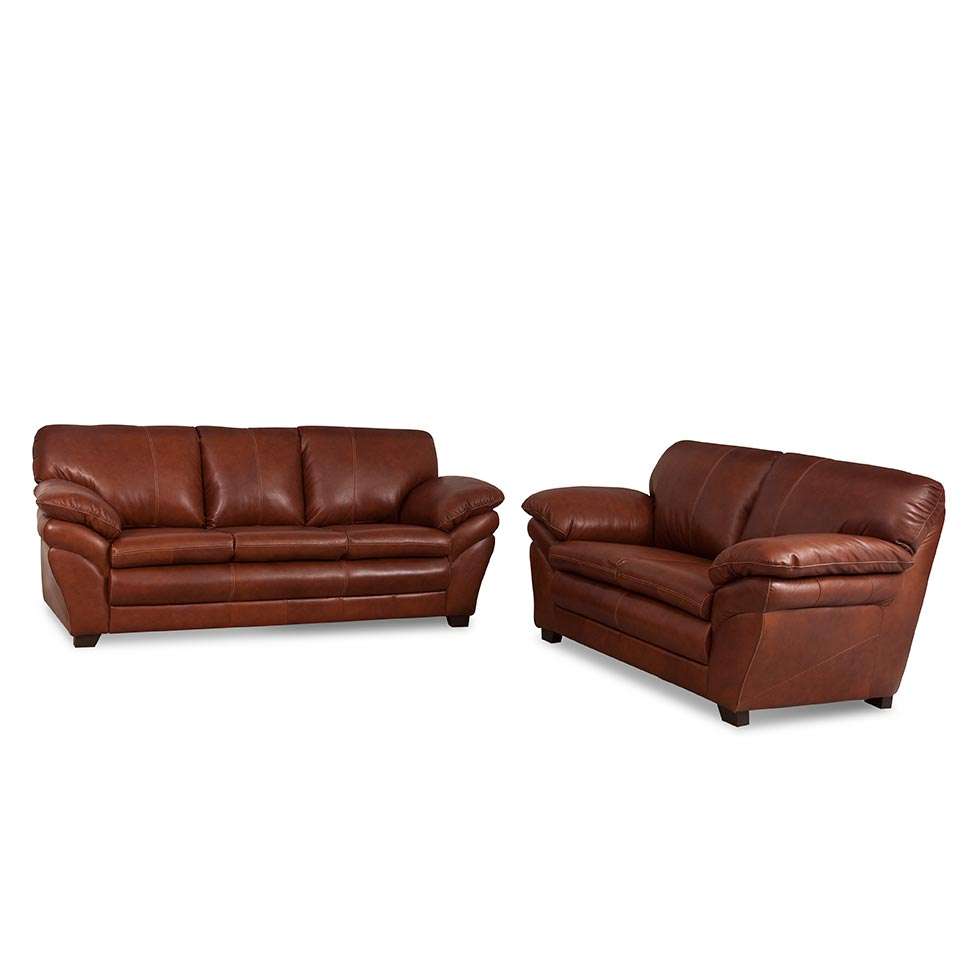 Conjunto Sofá 2 e 3 Lugares Bradley Couro Marrom - Estofado De Design Diferenciado Menor preço em Conjunto Sofá 2 e 3 Lugares Bradley Couro Marrom - Estofado De Design Diferenciado