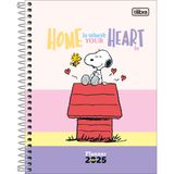 Tilibra - Planner Espiral 17,7 X 24 Cm Snoopy 2025 - Home Is Where Your Heart Is