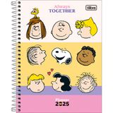 Tilibra - Planner Espiral 17,7 X 24 Cm Snoopy 2025 - Always Together