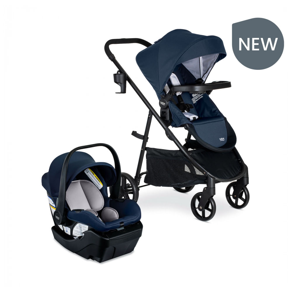 Carrinho De Bebê Travel System Com Cadeira Para Carro, Britax Willow Azul Glacial