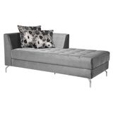 Chaise Long News Veludo Cinza - única
