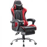 Cadeira Gamer Reclinavel E Giratoria Com Apoio Para Lombar, Cabeca E Pes, Homall, Vermelha