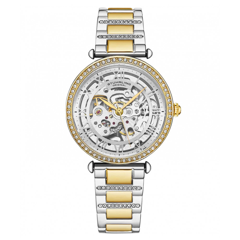 Relogio Feminino Stuhrling Si Legacy 4023.3 Automatico 38mm, Prata E Dourado