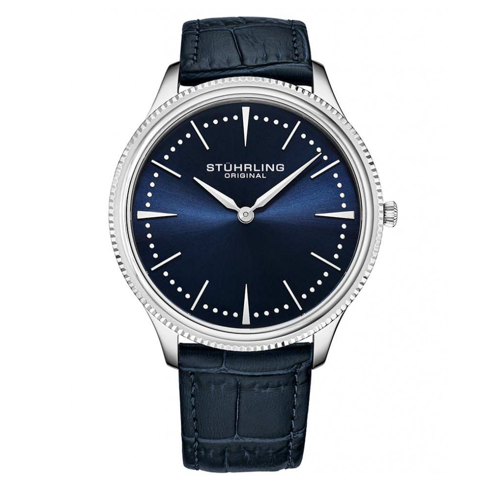 Relogio Masculino Stuhrling Silhouette 3984 Quartzo 41mm, Azul