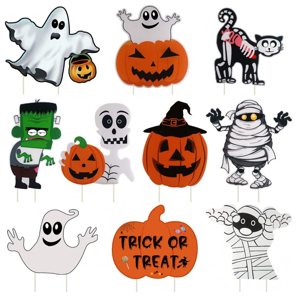 Kit Decoração De Halloween Para Quintal Com 10 Unidades