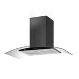 Coifa Parede Gallant Milano Vidro Curvo Preta Titanium 90cm 127V