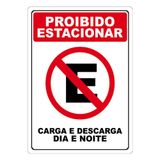 Adesivo Proibido Estacionar Carga E Descarga Dia E Noite Cor Vermelho