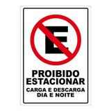 Adesivo Proibido Estacionar Carga E Descarga Dia E Noite Cor Vermelho