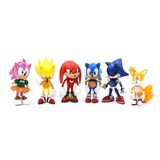 6 Pcs Sonic O Ouriço Action Figure Modelo Kids Toy Doll