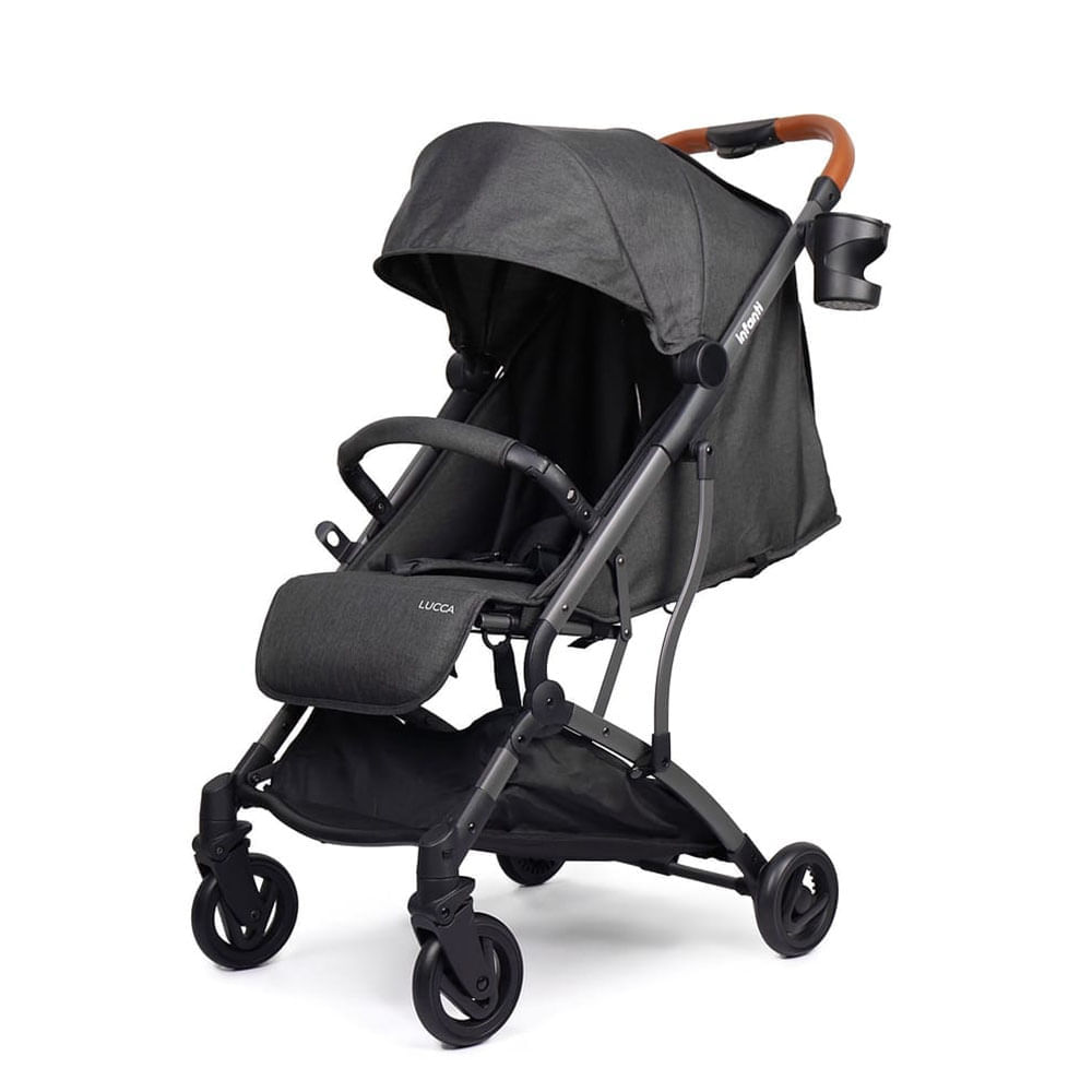 Carrinho Lucca Multi Posições Capota Com Proteção Uv50+ E Porta-copos - Preto